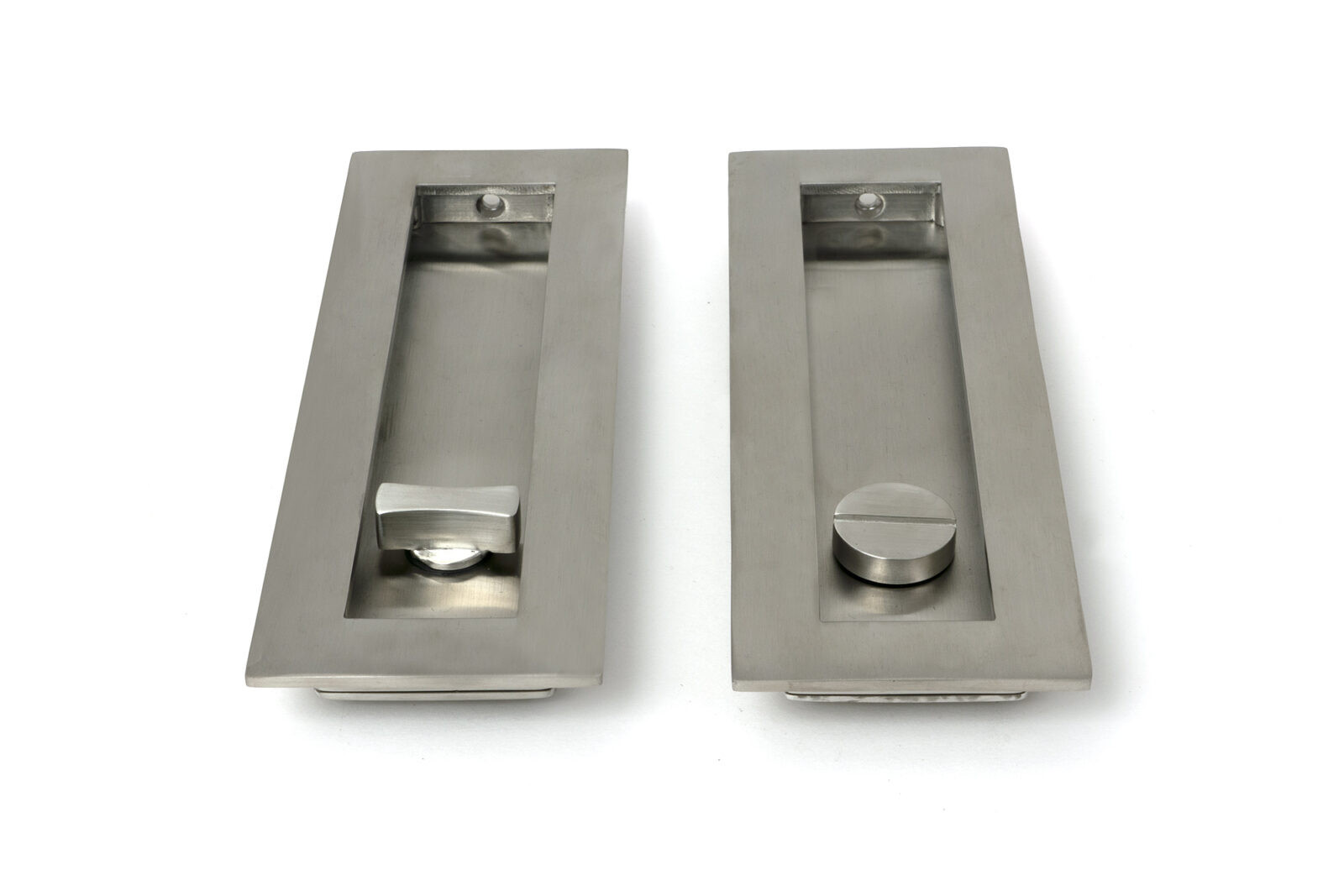 satin marine ss (316) 175mm plain rectangular pull privacy set