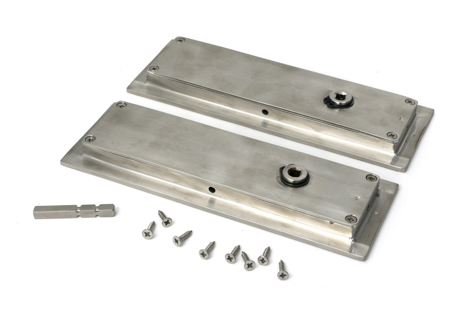 satin marine ss (316) 175mm plain rectangular pull privacy set