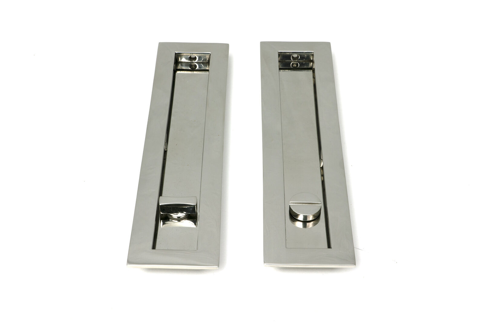 polished marine ss (316) 250mm plain rectangular pull privacy set