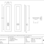 polished marine ss (316) 250mm plain rectangular pull privacy set