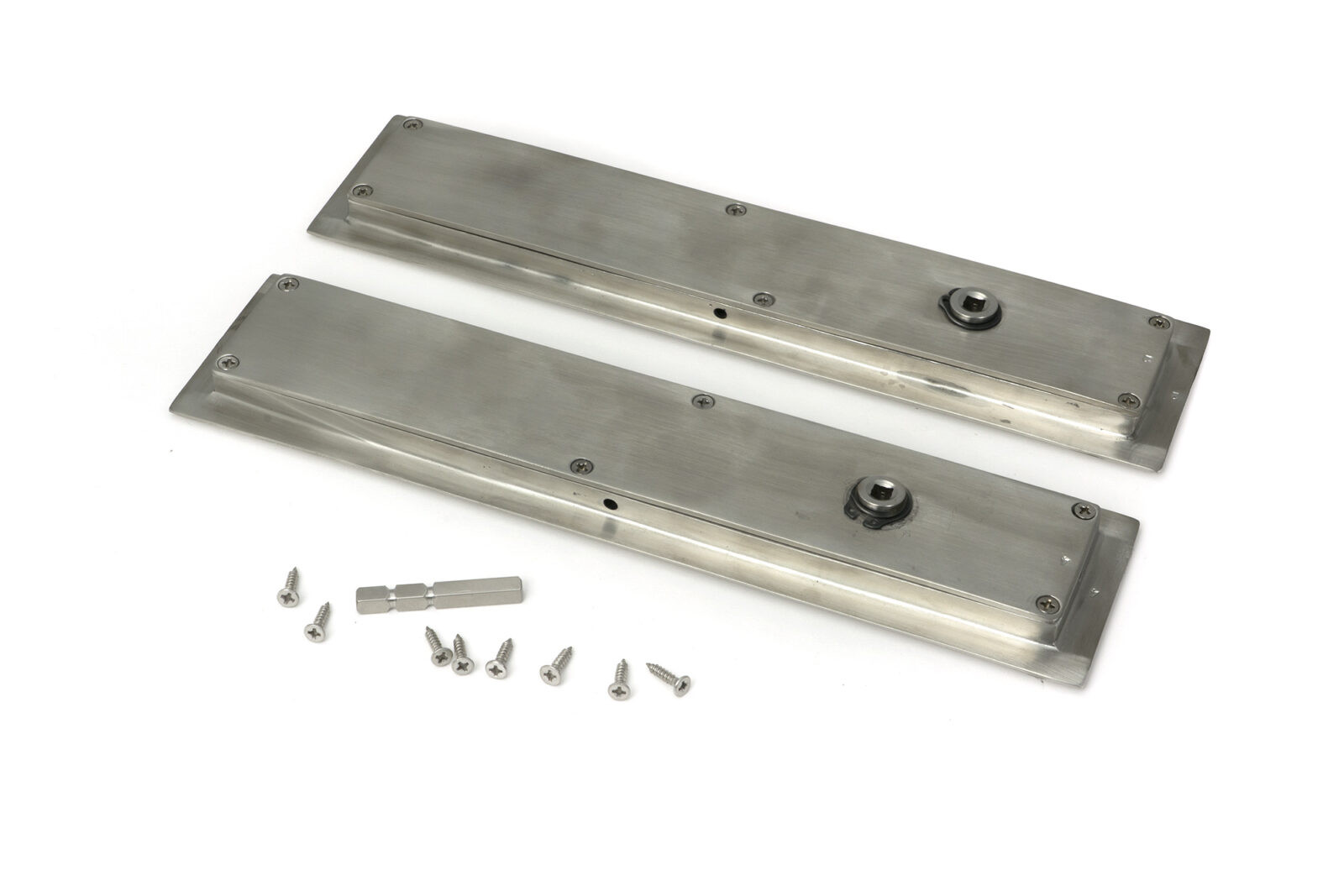 satin marine ss (316) 250mm plain rectangular pull privacy set