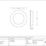polished marine ss (316) 75mm plain round pull
