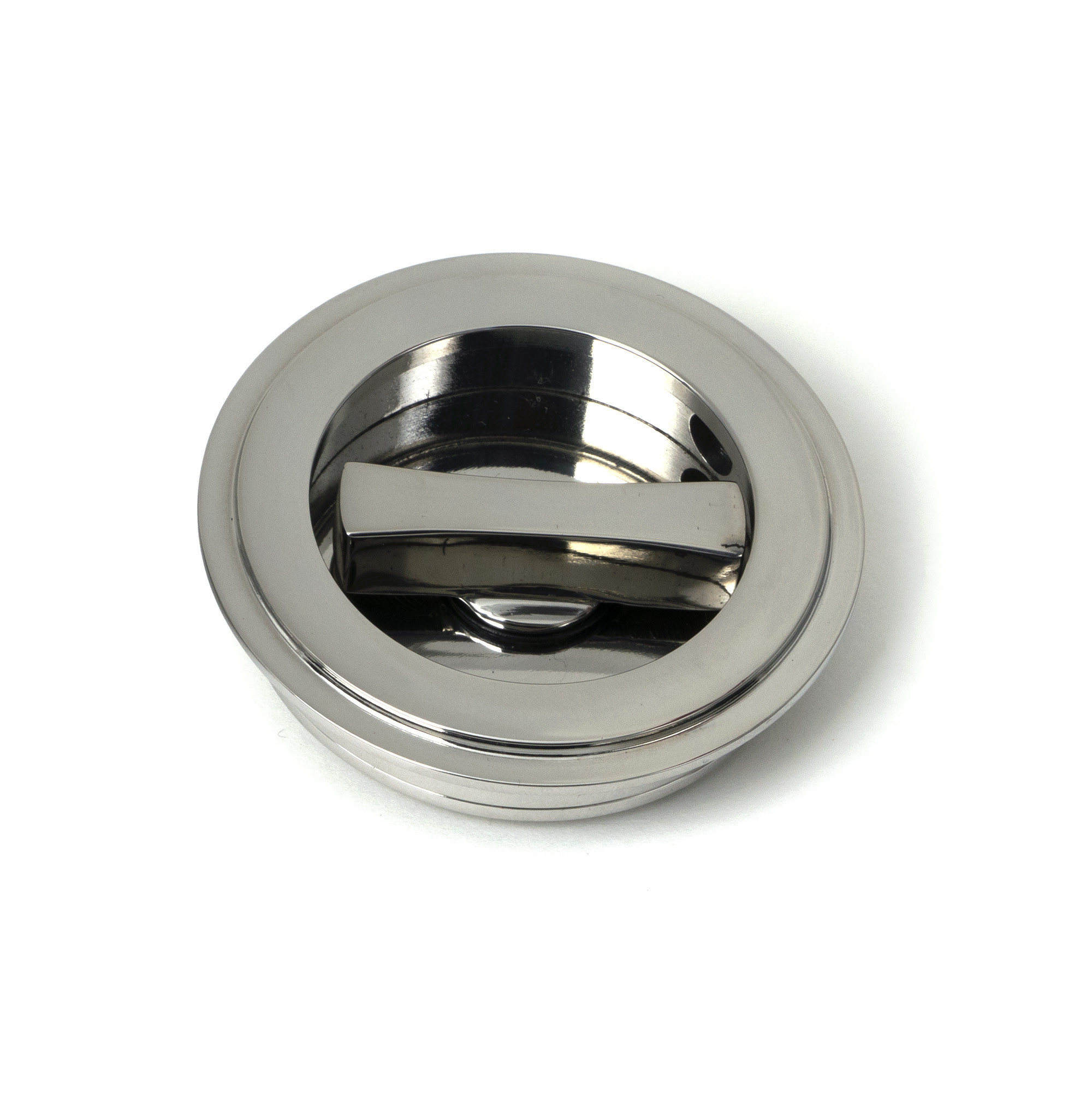 polished marine ss (316) 60mm art deco round pull privacy set