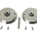 polished marine ss (316) 60mm art deco round pull privacy set