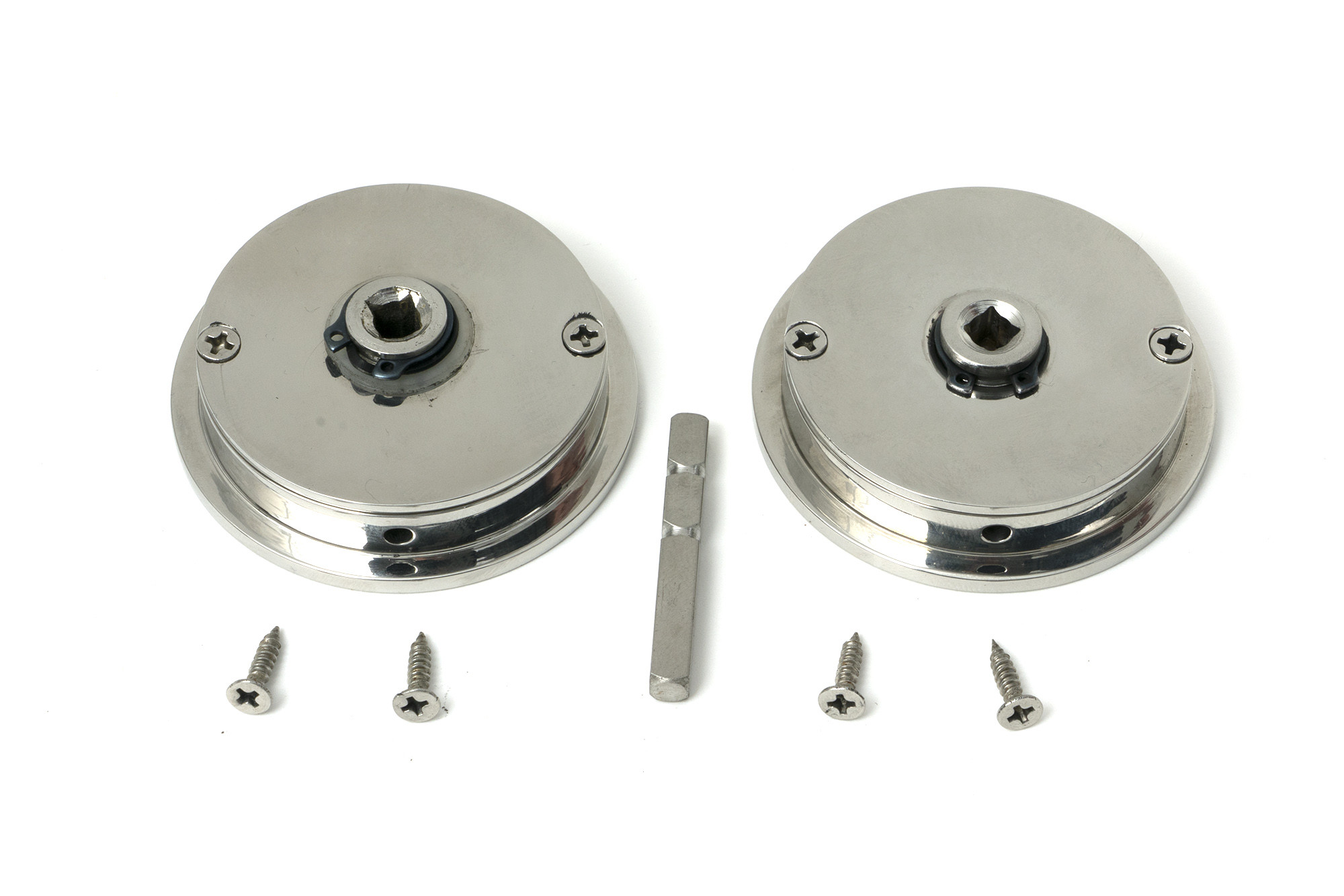 polished marine ss (316) 60mm art deco round pull privacy set