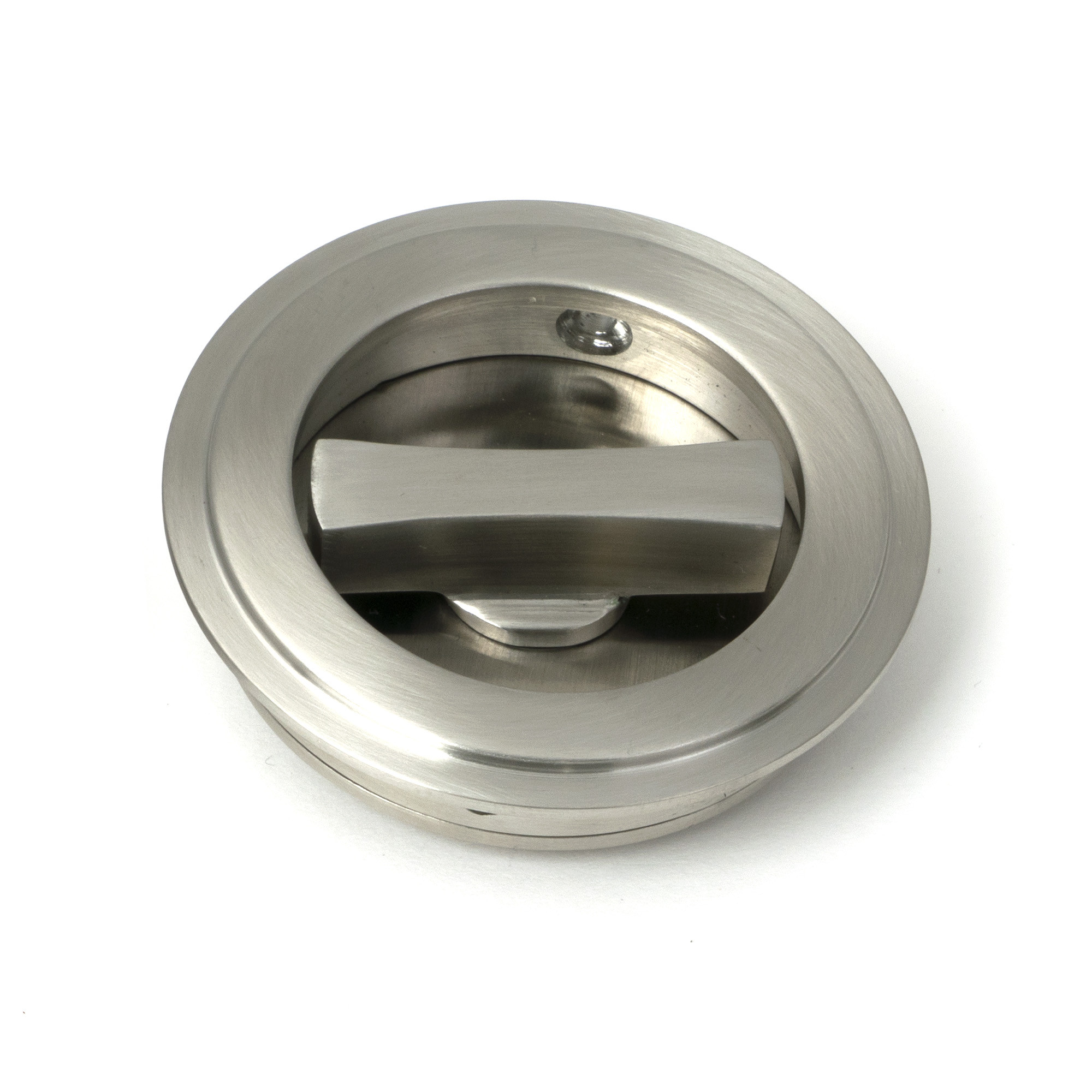 satin marine ss (316) 60mm art deco round pull privacy set