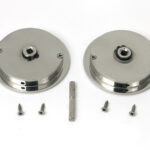 polished marine ss (316) 75mm art deco round pull privacy set