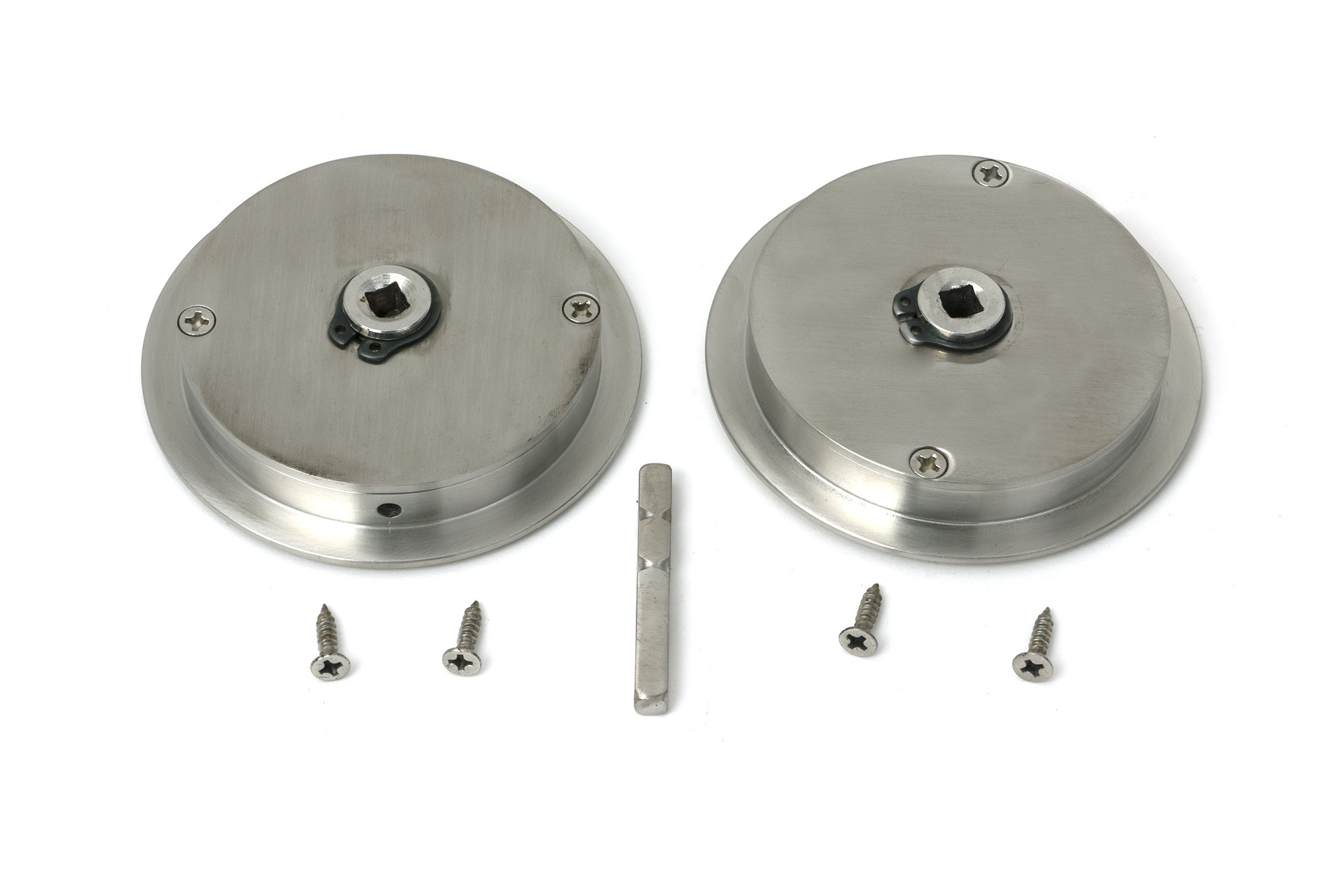 satin marine ss (316) 75mm art deco round pull privacy set