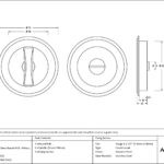 satin marine ss (316) 75mm art deco round pull privacy set