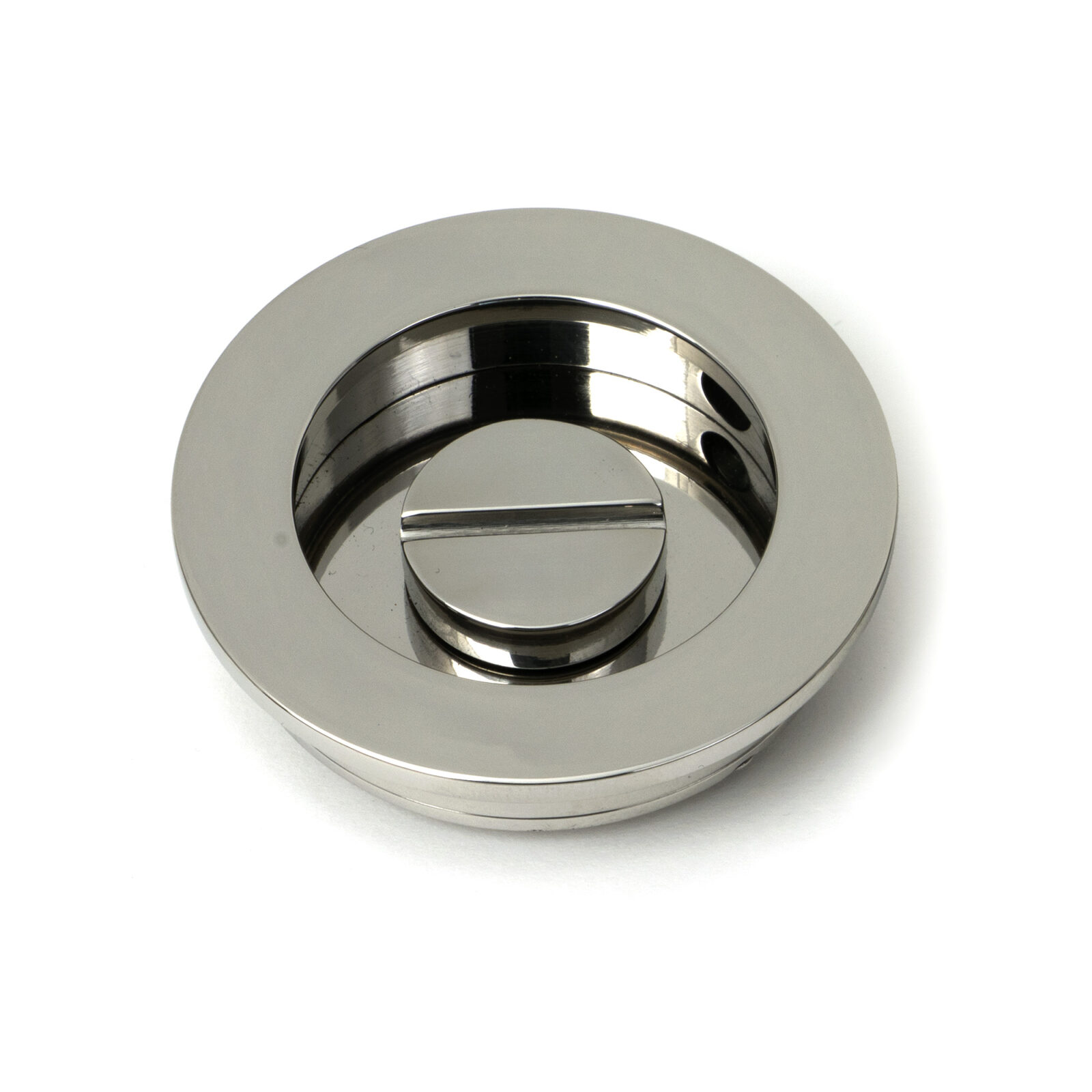 polished marine ss (316) 60mm plain round pull privacy set