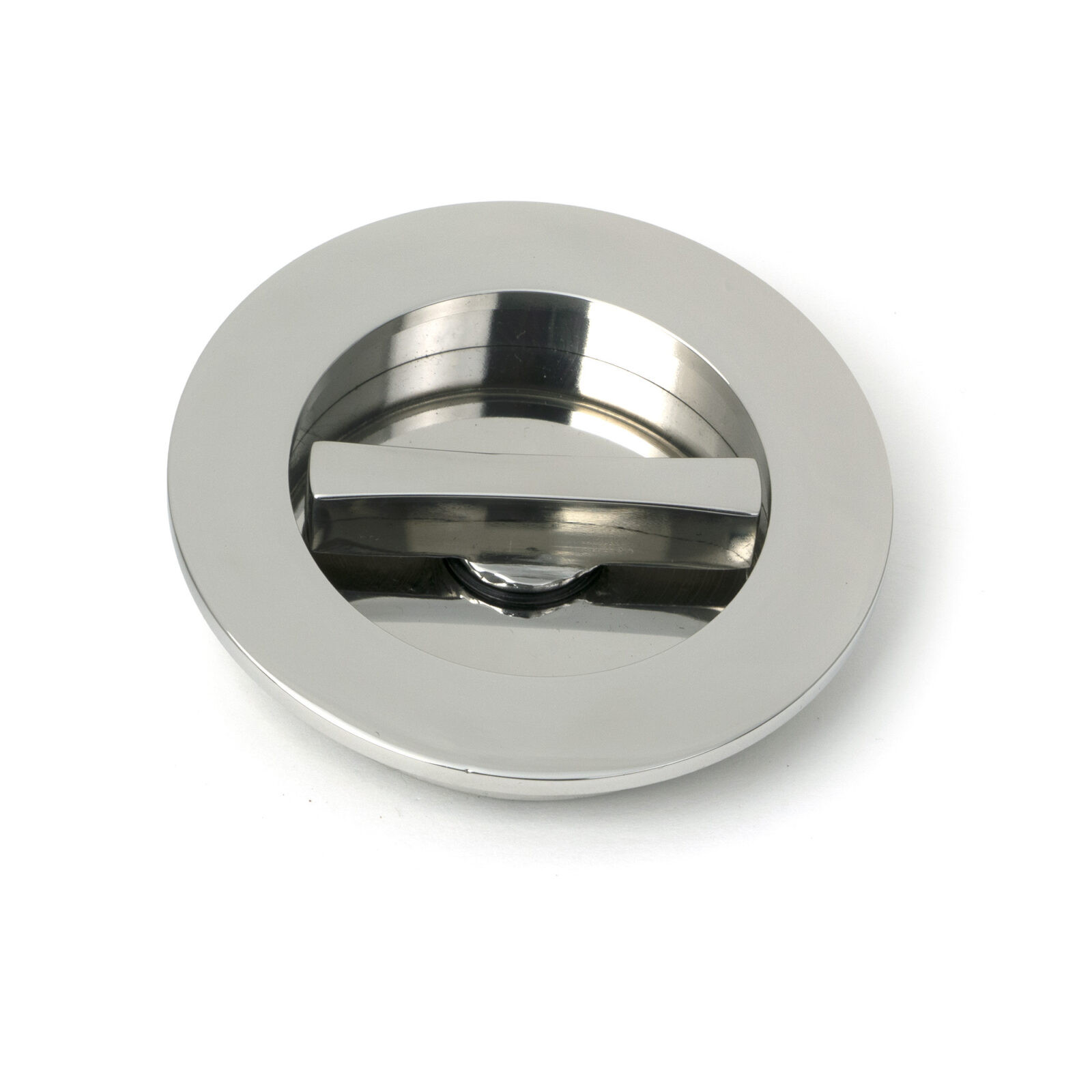 polished marine ss (316) 75mm plain round pull privacy set