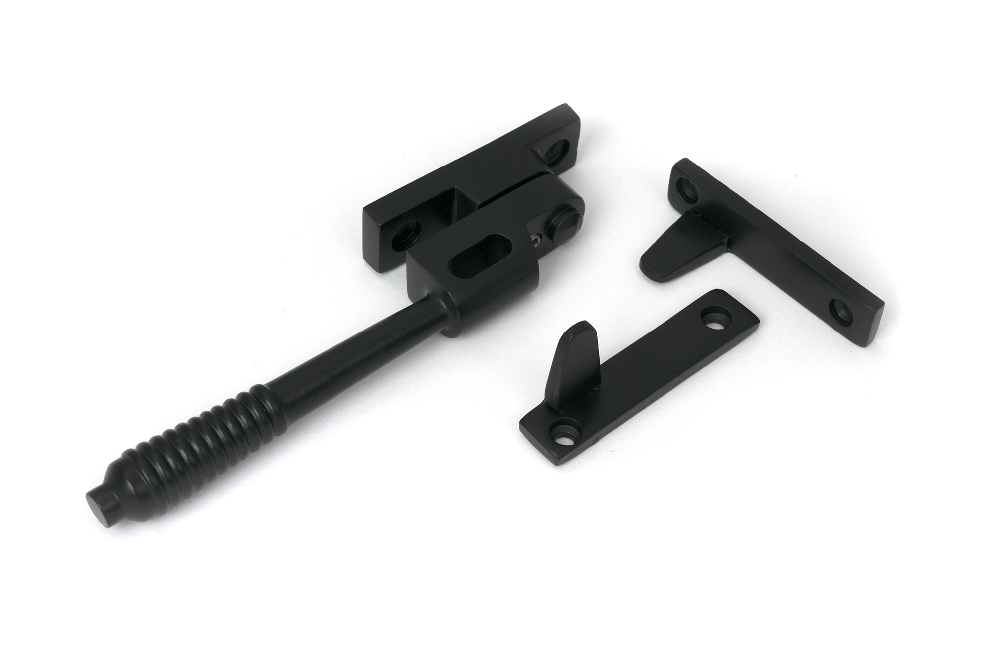 matt black night vent locking reeded fastener
