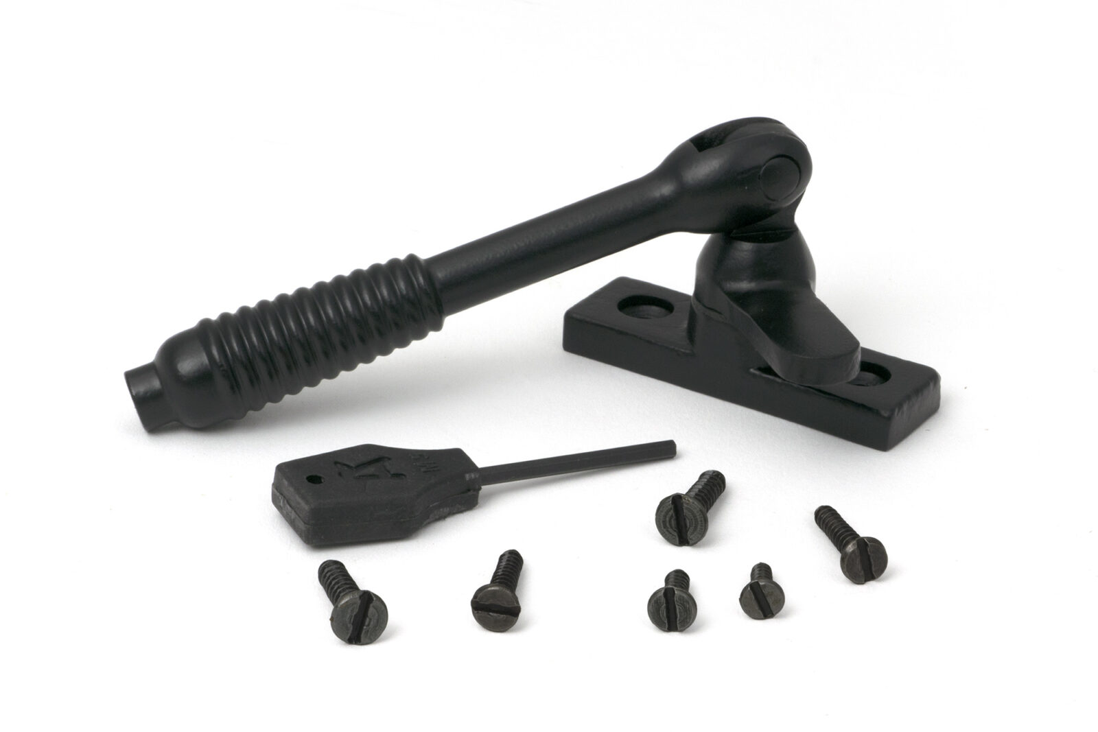 matt black locking reeded fastener