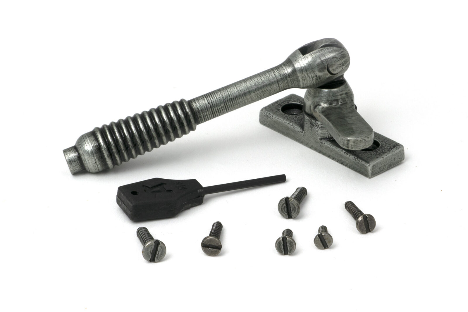 pewter locking reeded fastener