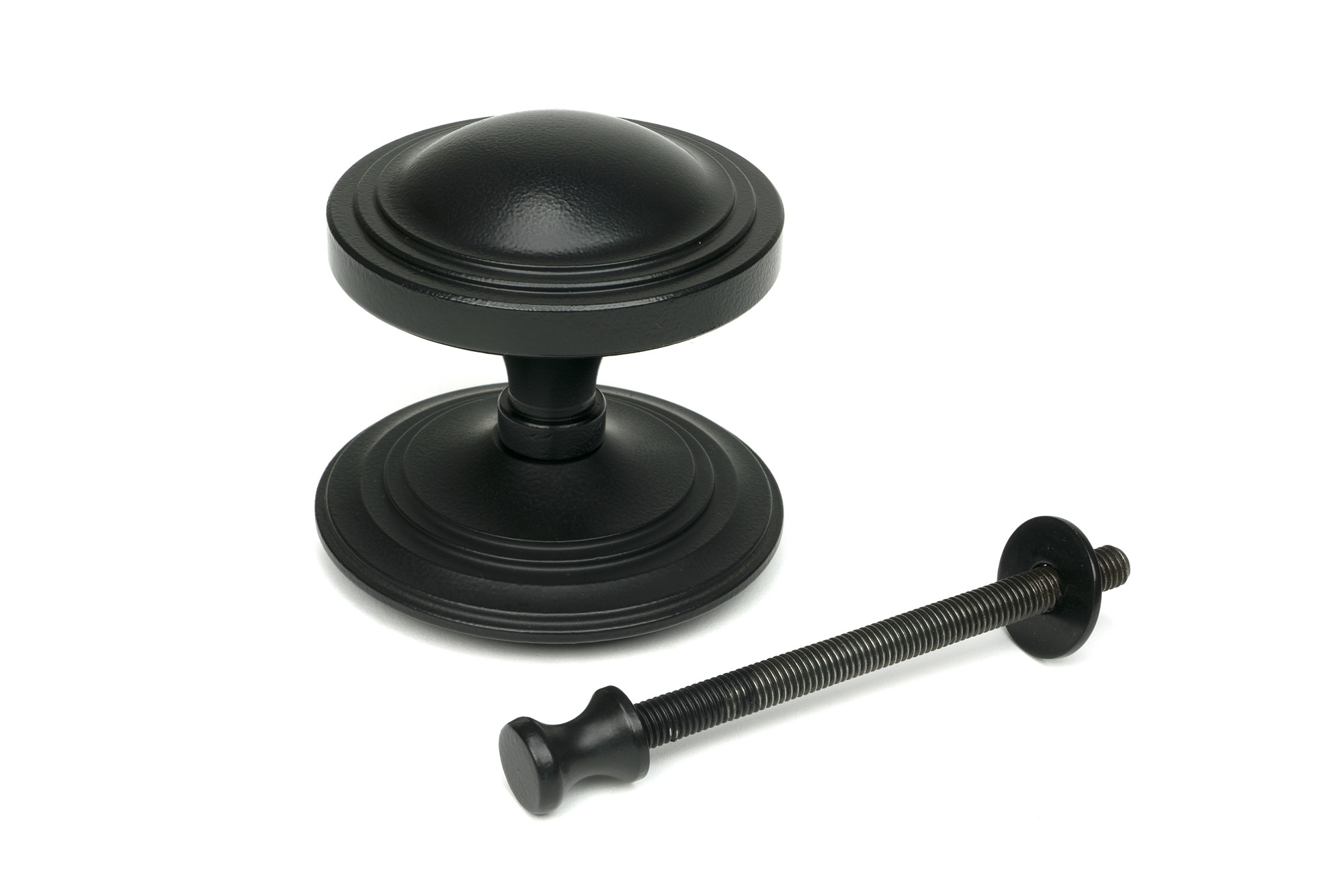 matt black art deco centre door knob
