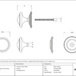 matt black art deco centre door knob