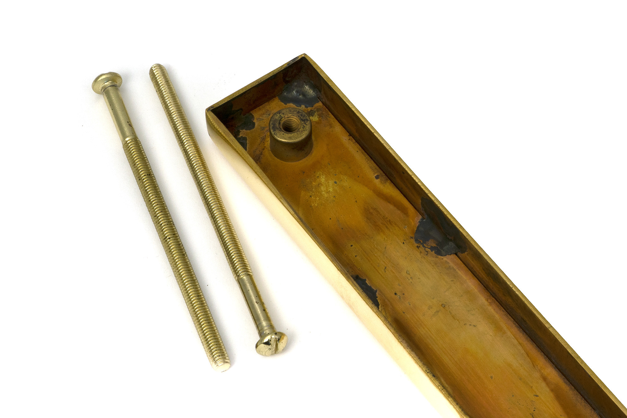 polished brass slimline external blank plate (each)