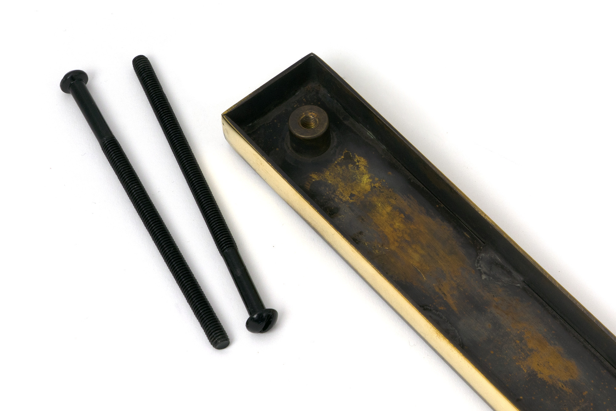 aged brass slimline external blank plate (each)