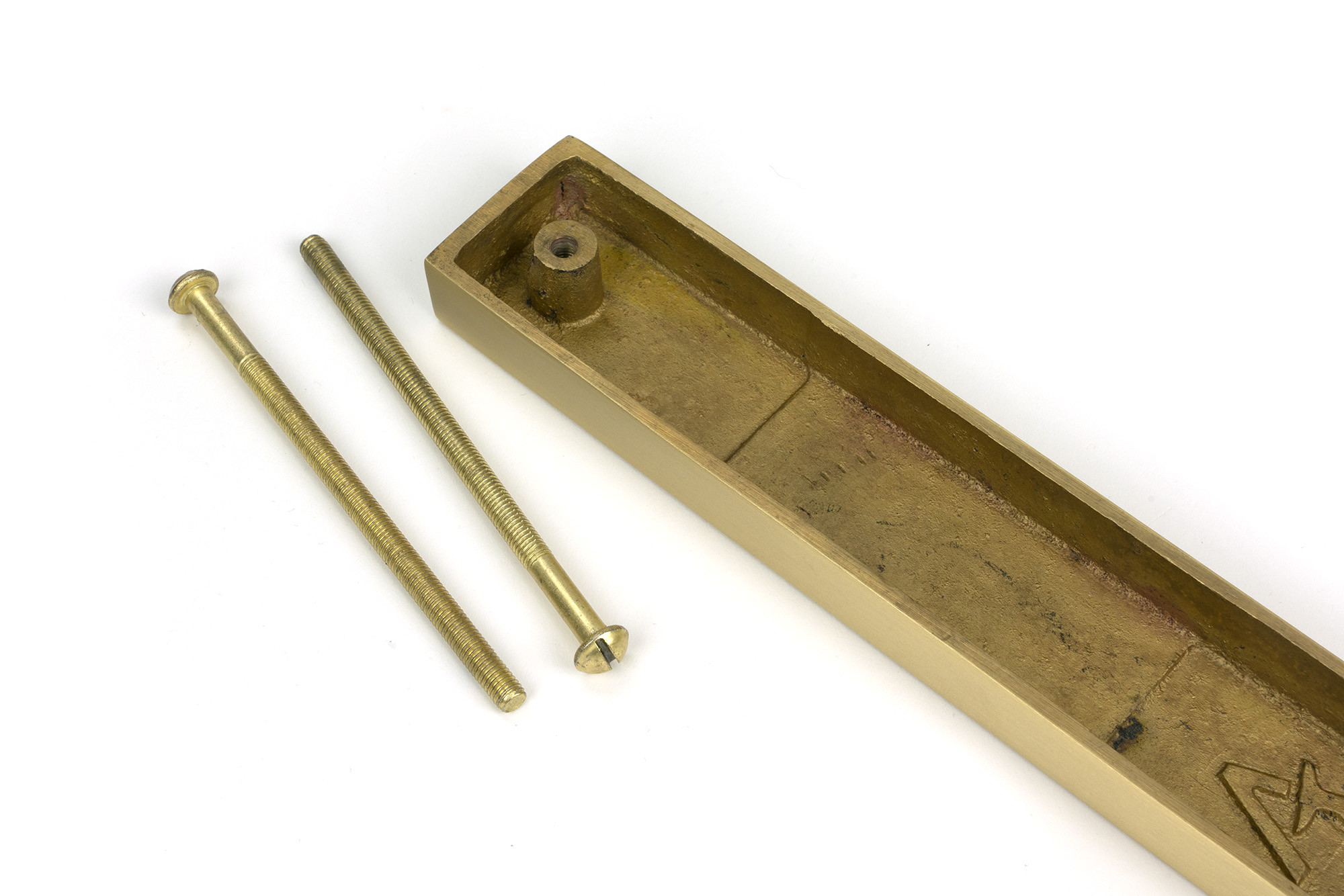 satin brass slimline external blank plate (each)