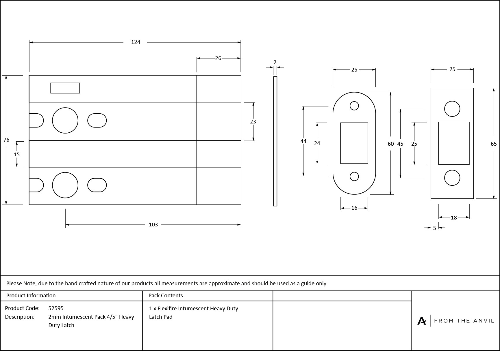 2mm intumescent pack for anvil 4" & 5" heavy duty latch's (fd 60)