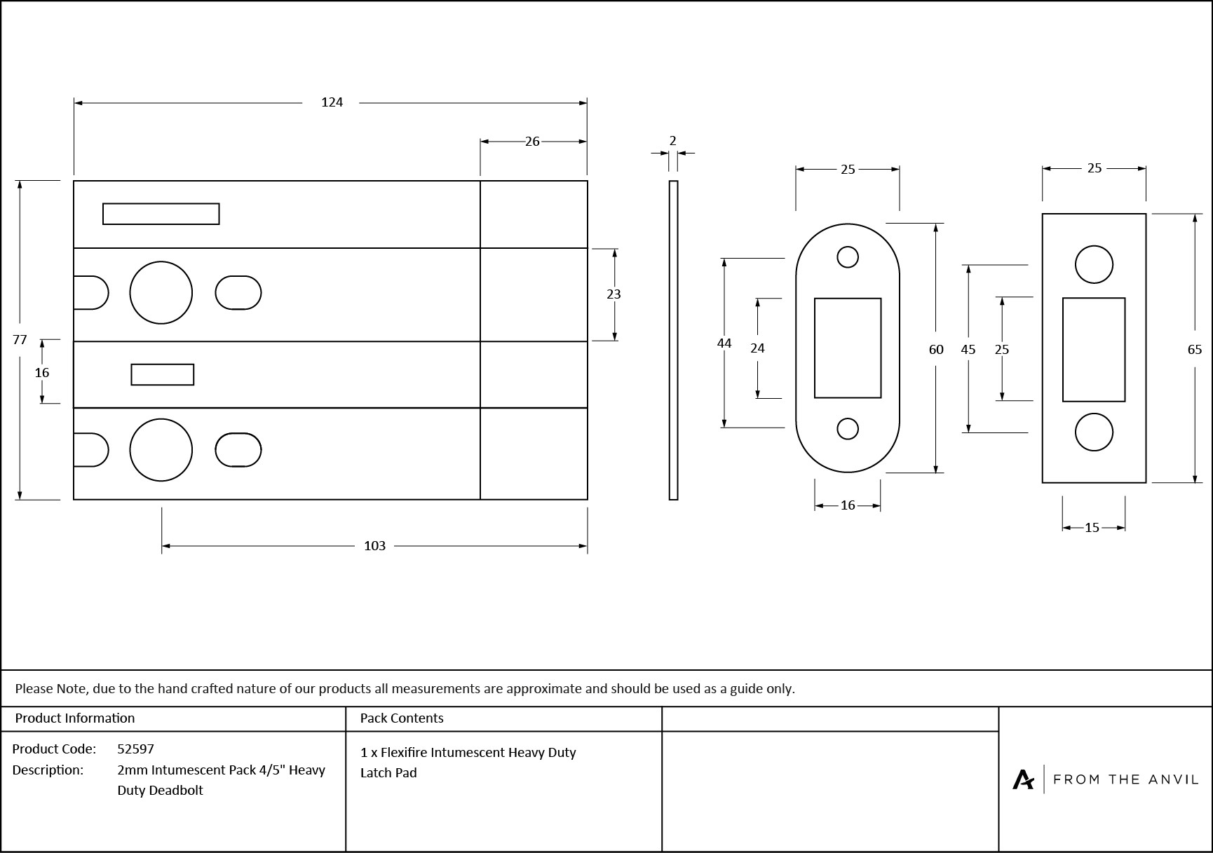 2mm intumescent pack for anvil 4" & 5" heavy duty deadbolts (fd 60)