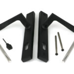 matt black eaton slimline lever espag. lock set