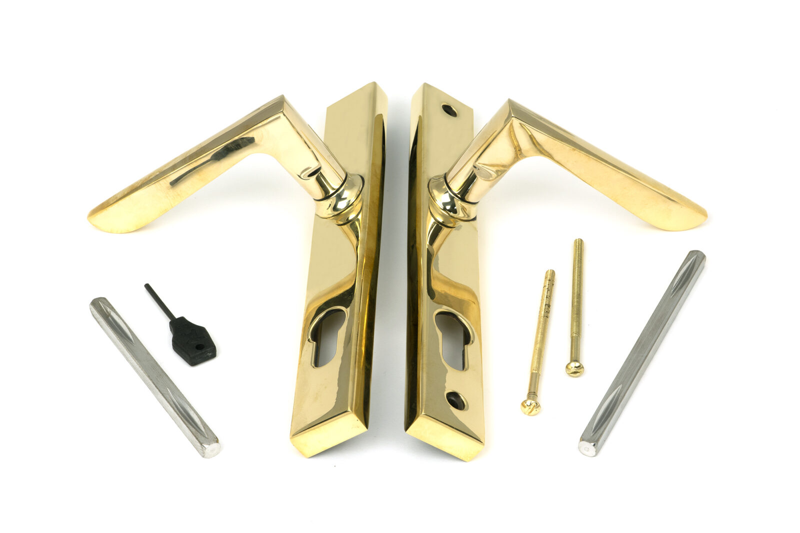 polished brass eaton slimline lever espag. lock set