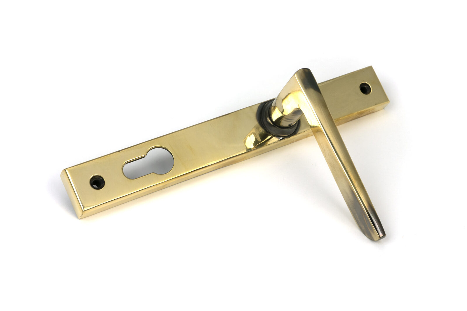 aged brass eaton slimline lever espag. lock set