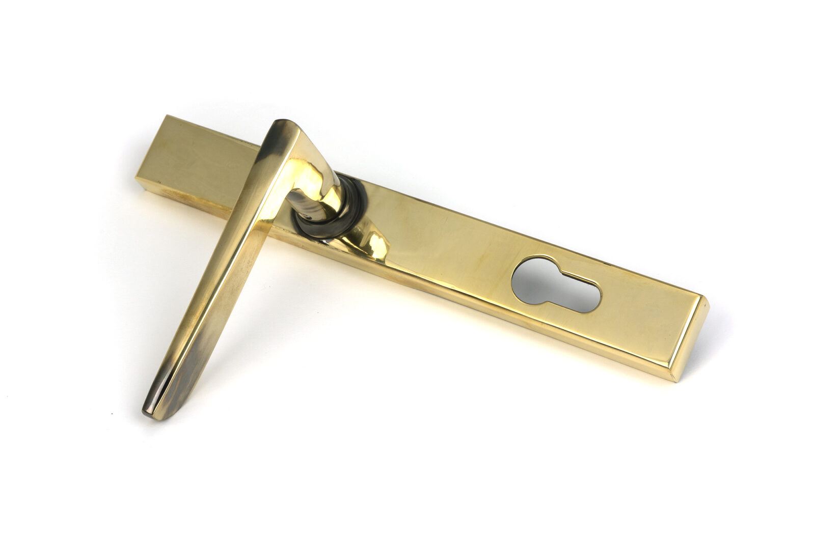 aged brass eaton slimline lever espag. lock set