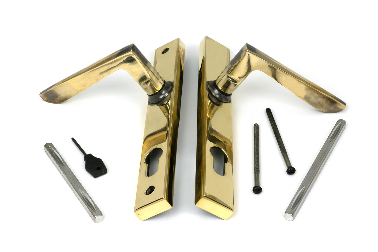 aged brass eaton slimline lever espag. lock set
