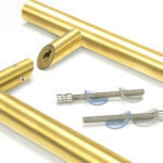 aged brass (316) 0.6m offset t bar handle b2b 32mm Ø