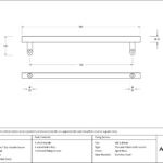 aged brass (316) 0.9m offset t bar handle secret fix 32mm Ø
