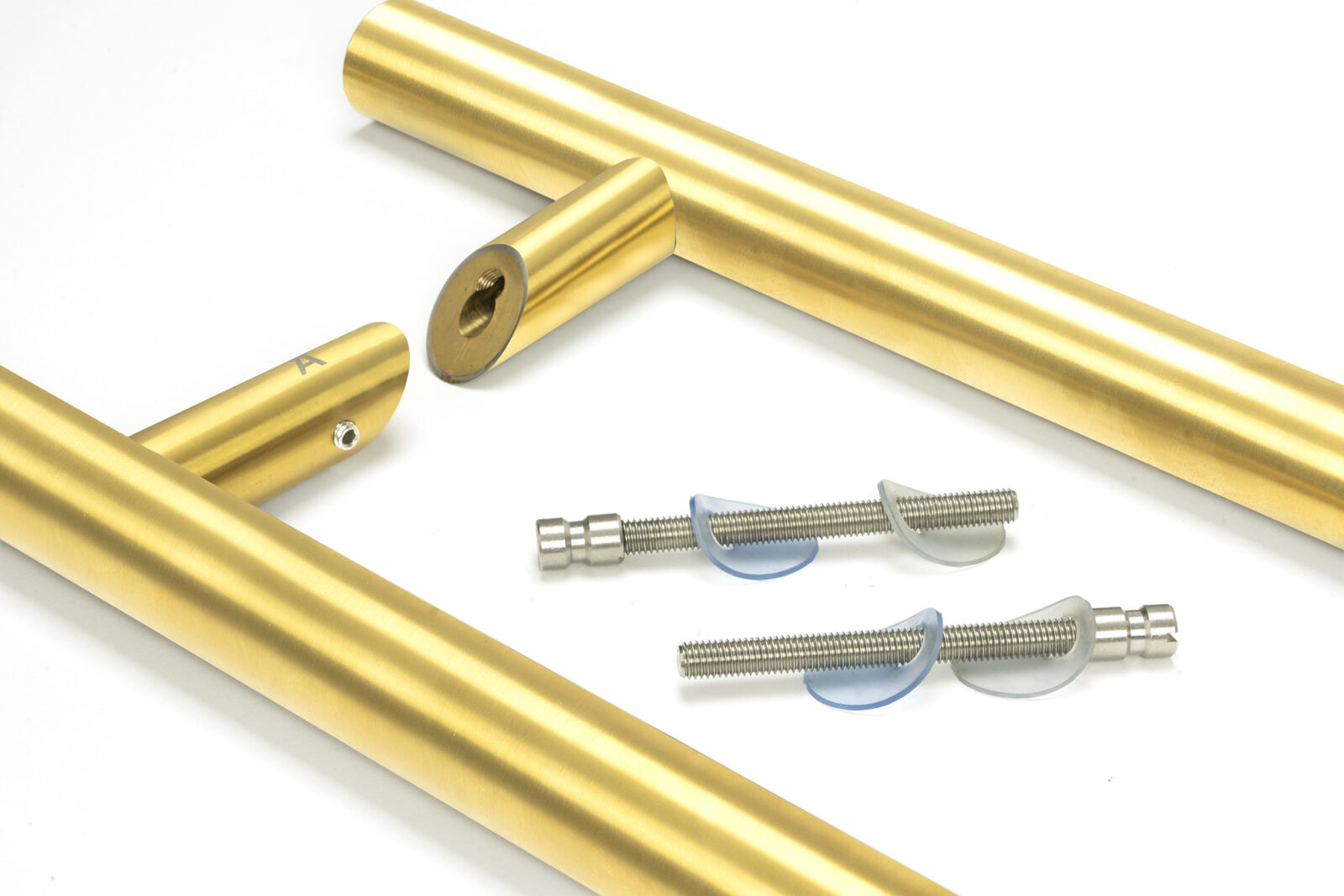 aged brass (316) 0.9m offset t bar handle b2b 32mm Ø