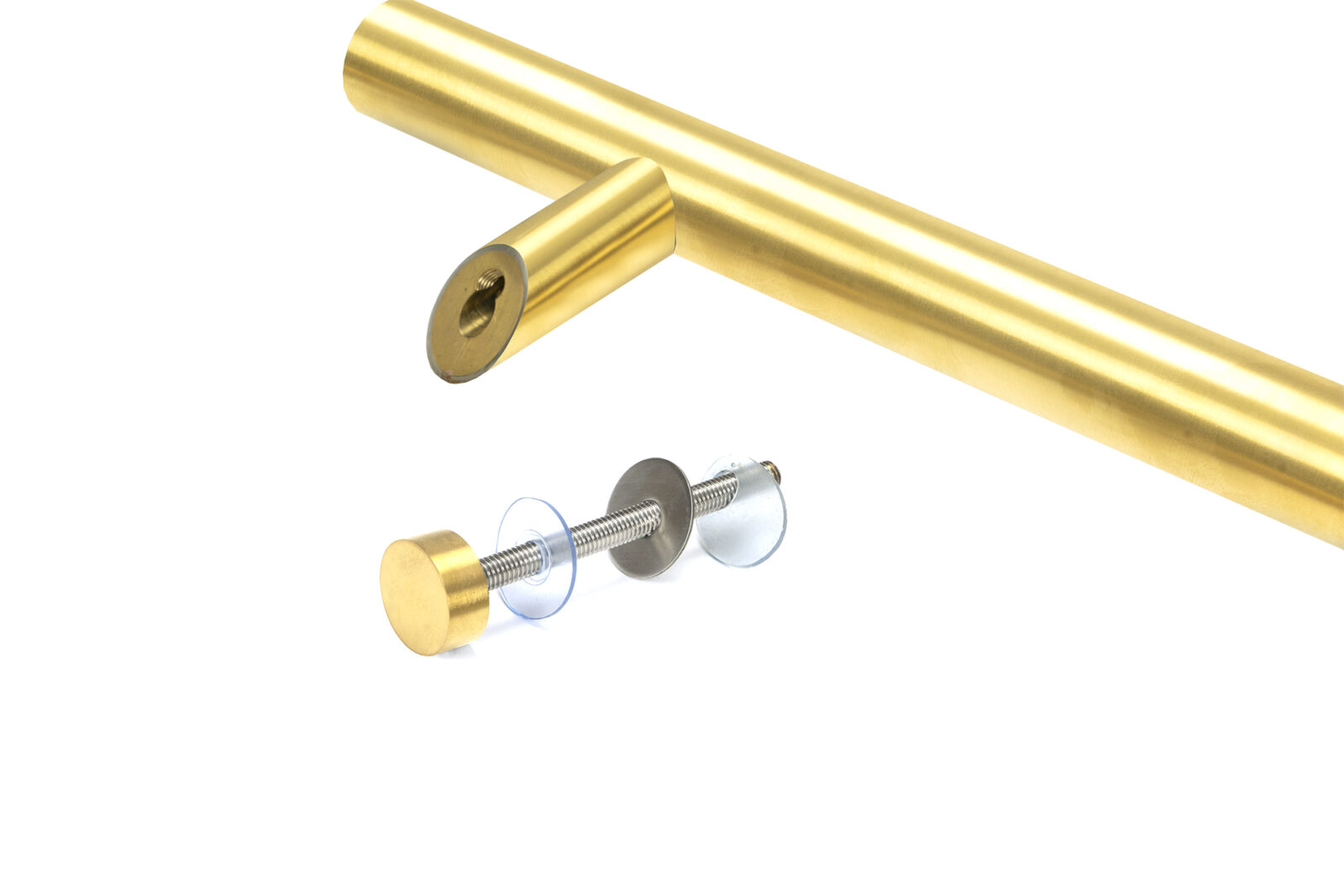 aged brass (316) 1.5m offset t bar handle bolt fix 32mm Ø