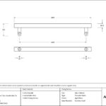 aged brass (316) 1.8m offset t bar handle bolt fix 32mm Ø