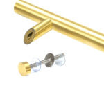 aged brass (304) 100mm bolt fixings for t bar (2) offset