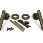 burnished brass brompton lever on rose set (plain) unsprung