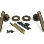 burnished brass brompton lever on rose set (art deco) unsprung