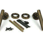 burnished brass brompton lever on rose set (beehive) unsprung