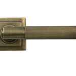 burnished brass brompton lever on rose set (square) unsprung