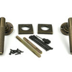 burnished brass brompton lever on rose set (square) unsprung