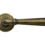 burnished brass newbury lever on rose set (art deco) unsprung