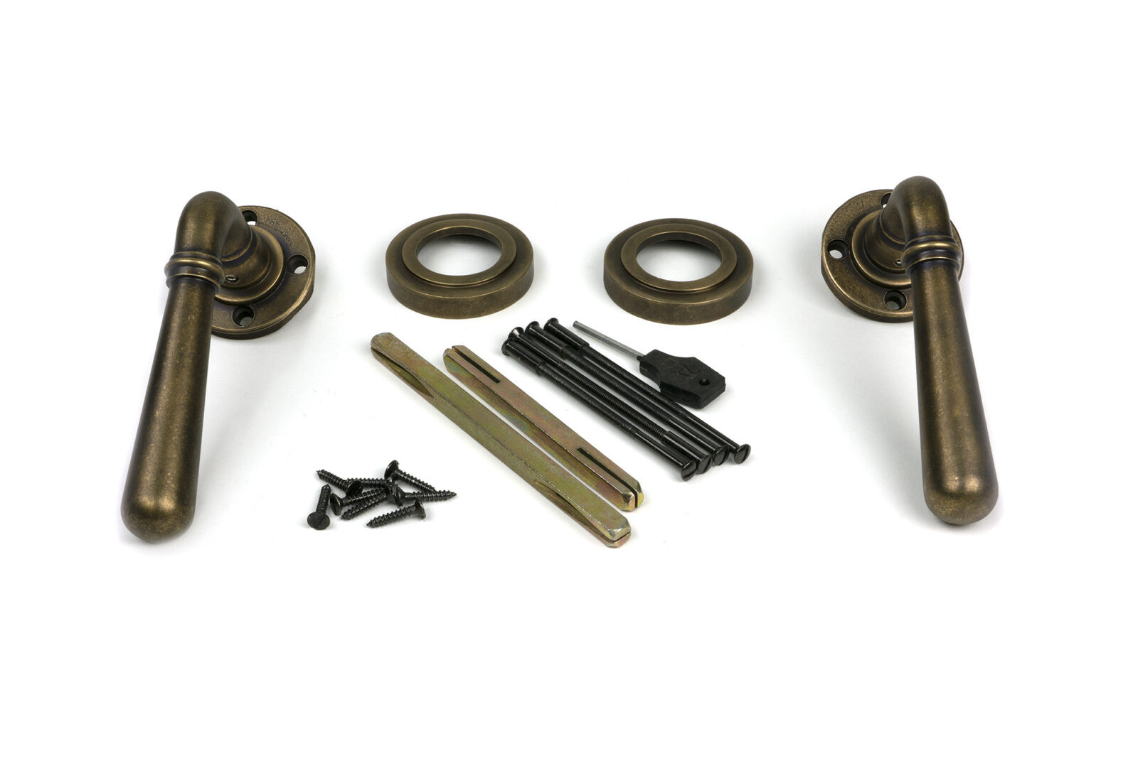 burnished brass newbury lever on rose set (art deco) unsprung