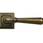 burnished brass newbury lever on rose set (square) unsprung