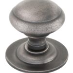 antique pewter round centre door knob