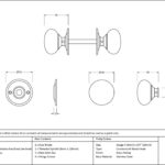 polished brass 49mm mushroom mortice/rim knob set