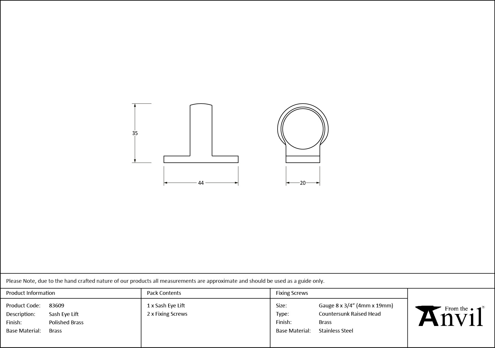 polished brass sash eye lift