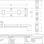 polished nickel 6" universal bolt