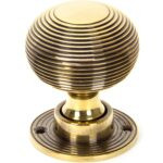 aged brass heavy beehive mortice/rim knob set