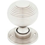 polished nickel heavy beehive mortice/rim knob set